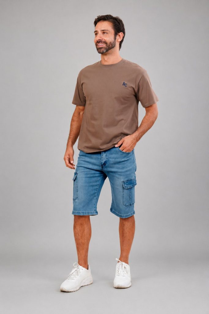 Short Denim Cargo Sky