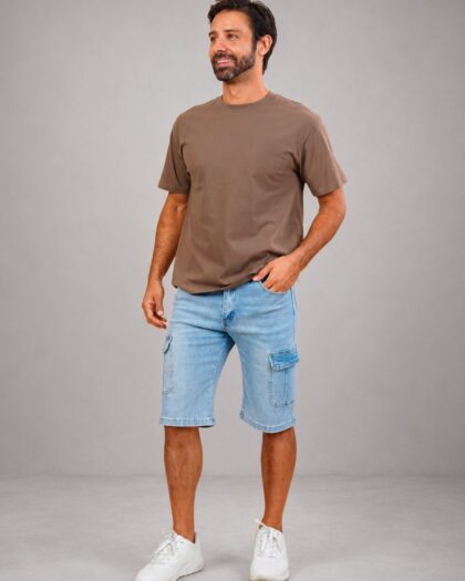 Short Denim Cargo Light