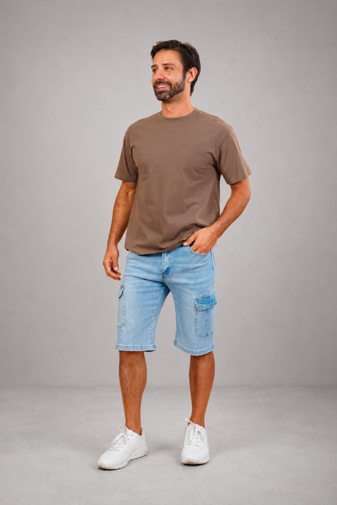 Short Denim Cargo Light