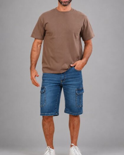 Short Denim Cargo Mid