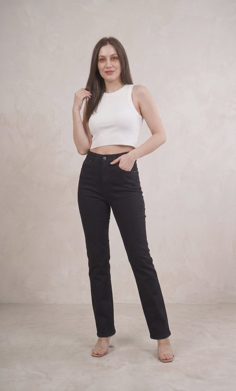 Straight Jeans Total Black