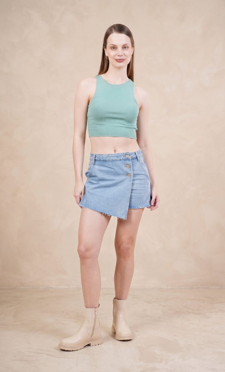Short Denim Skort Light