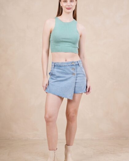 Short Denim Skort Light